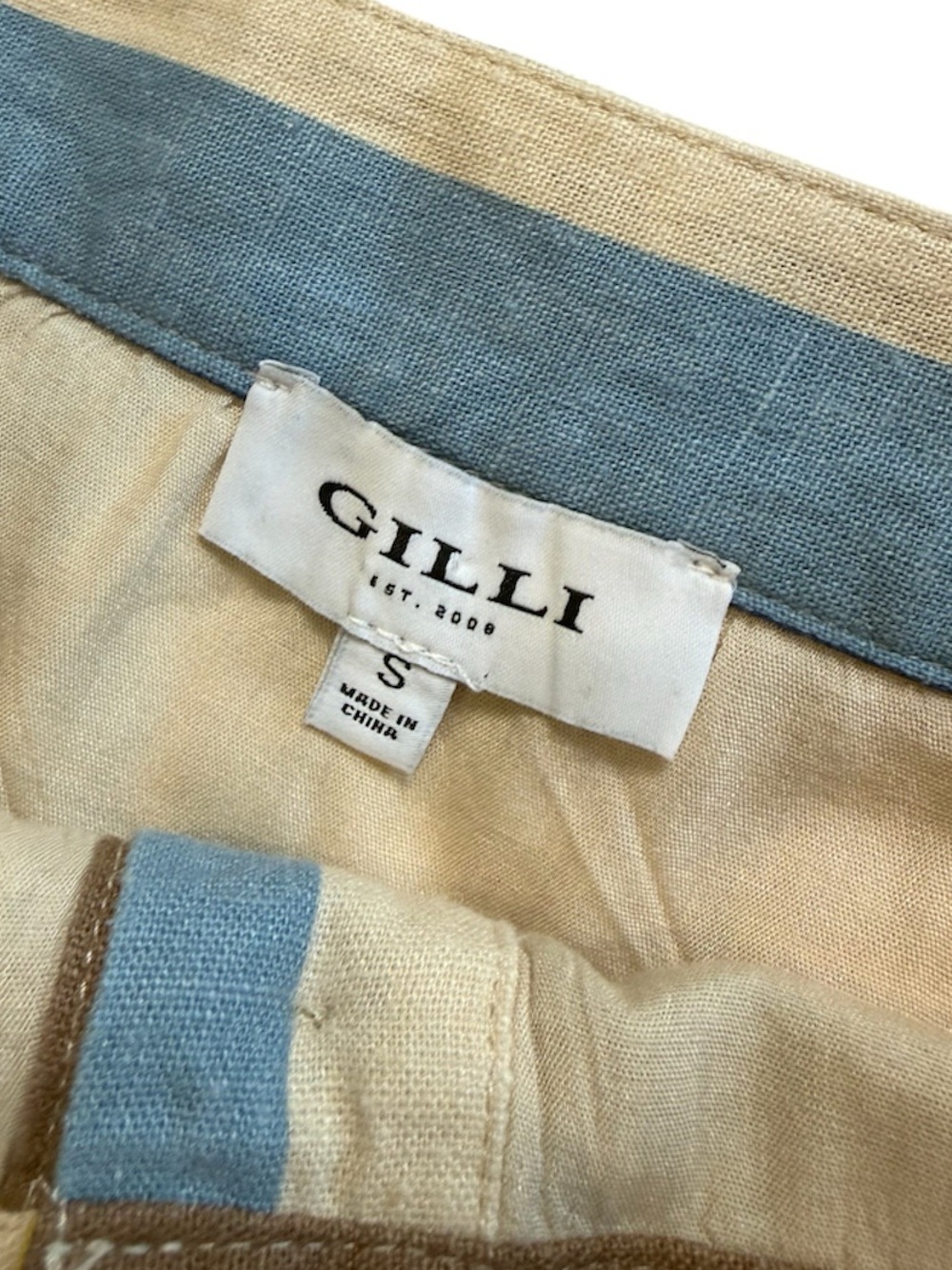 Gilli women’s multicolor linen blend button front striped skirt size small - Picture 3 of 5